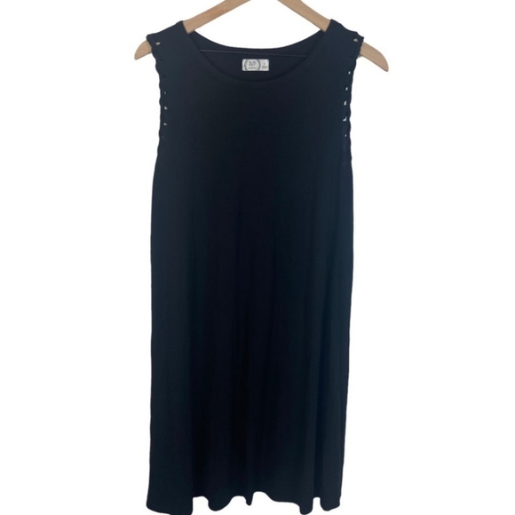 Maurices 24/7 Black Tank Knee Length Dress with Braided Accents sz0X - Picture 4 of 8